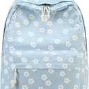 Bluboon School Backpack for Teen Girls Bookbags Elementary High School Corduroy Laptop Bags Women Travel Daypacks (Corduroy White Little Flower)