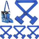Blulu 4 Pack Ski Carrier Straps Adjustable Shoulder with Cushioned Fastener Tape Strap Loop Strong for Adults Kids (Blue)