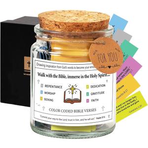 2 x Bible Verses in a Jar, Bible Verse Jar Emotions and Feelings, Bible Prayer Cards Hope, Christmas Bible Study Church Christian Xmas Gift for Women, Men, Mom, Dad, Friends