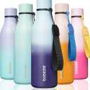 BJPKPK Insulated Water Bottles, 18 oz Stainless Steel Metal Water Bottle with Strap, BPA Free Leak Proof Thermos, Mugs, Flasks, Reusable Water Bottle for Sports & Travel, Ocean Dream