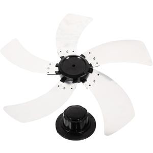Ciieeo 16.9 Inch Plastic Fan Blade 5 Leaves, Electric Fan Leaves Universal Blade Replacement with Nut Cover for Standing Pedestal Table ner Accessories (43.00X43.00X3.50CM, White)