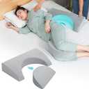 Wedge Pillow for Side Sleeping, Bed Wedge Pillows for Back Pain Relief & Post Surgery, Bedsore Pressure Relief Pillow, Wedges & Body Positioners Pillow for Seniors, Pregnancy, Adult(2IN1)
