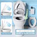 YASFEL Toilet Seat with Toddler Toilet Seat Built in, Plastic, Elongated Slow Close with Magnets For Potty Training For Kids & Adults (White, 18.5)