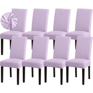 Sufdari Dining Chair Covers,Kitchen Chair Cover,Parsons Chair Slipcover,Spandex Chair Protectors for Dining Room Stretch Chairs Cover Set of 8 -Purple