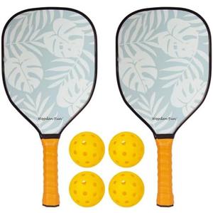 Pickleball Paddles Set of 2, USAPA Approved Pickleball Set with 4 Pickleball Balls, Gifts for Men Women Beginners, Blue