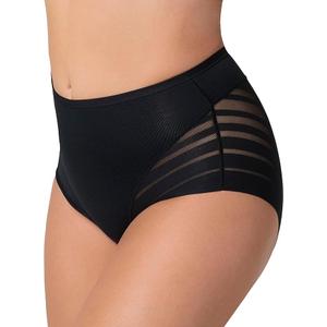 Leonisa High Waisted Invisible Tummy Control Shapewear for Women - Stripe Lace Ladies Underwear Panties, Small
