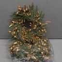 Cindeer 6 Pcs Small Christmas Candle Rings Wreaths 8.4 Inch Christmas Kitchen Cabinet Gold Wreaths Artificial Berry Garland Pillar Candle Rings for Centerpiece Table Decorations