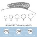 Ring Sizer Measuring Tool Kit, Ring Mandrel Measurer, 27 PCS Premium Steel Measuring Ring Tool, US Ring Size 0-13, 2 PCS Reusable Finger Size 1-17 USA Rings Size with Magnified Glass