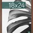 MCS Studio Gallery 18x24 Poster Frame Walnut Woodgrain, Vertical & Horizontal Wall Hanging Large Picture Frame for Photos, Posters & Art Prints (1-Pack)