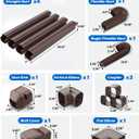 Mini Split Line Cover Set: 4" 17 Ft PVC Decorative Pipe Line Hide Cover Kit for Ductless Mini Split Air Conditioner, Central AC and Heat Pumps, Brown