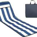 Portable Beach Mat Lounge Chair and Tote, Recliner Beach Mat Oxford Cloth Sun Chair Adjustable Tilt Angle Folding Tanning Waterproof with Pocket for Holidays Garden Camping Park