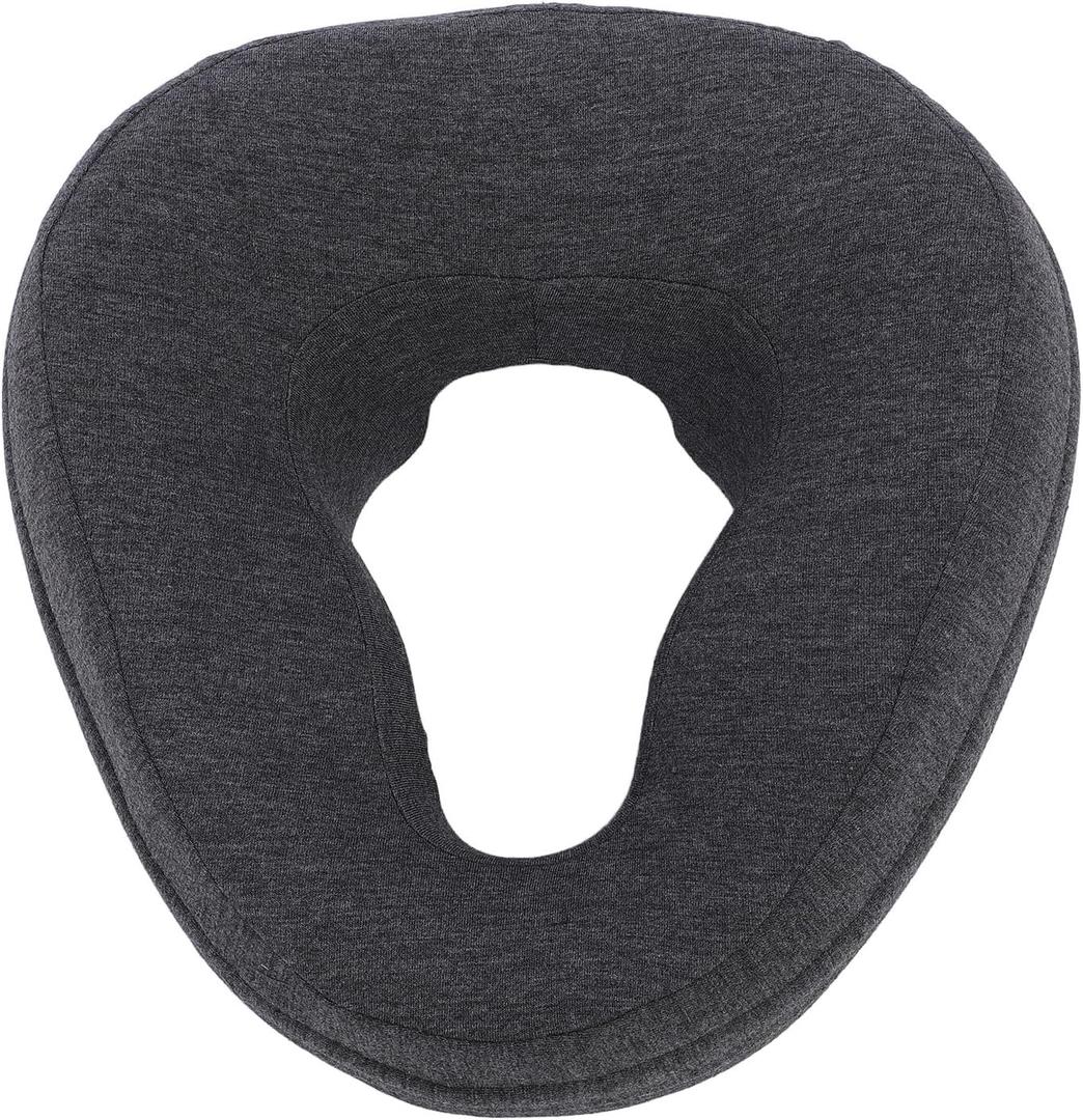 Face Down Pillow with Memory Foam, Soft Ergonomic Design for Comfortable Sleeping, Ideal for Home and Beauty Salon Use, Features Hollow Breathable Holes (Dark Gray)
