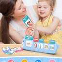 QuTZ Phonics Learning Toy for Preschool Kids – Talking Flash Cards with Sound Machine, Word Blending & Math Games – Educational Reading & Counting Activity Set 4-8