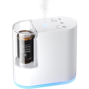 Waterless Essential Oil Diffuser, Ultra-Quiet Cordless Rechargeable Aromatherapy Diffuser,7 Colors LED,3 Mist Modes, Timer, Mini Portable for Room,Office,Bathroom, Hotel, Yoga - White