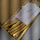 Putros Metal Arch Stand Gold Wedding Chiara Backdrop Stand Set of 3 (7.2FT,6.6FT,6FT) Square Arched Frame for Birthday Party Decoration