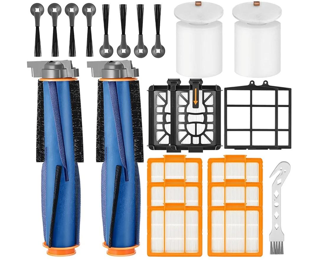 Replacement for Shark AV2501AE RV2502AE AV2501S AV2511AE RV2610WA RV2610WD AV2610WA RV2820AE AI Robot Vacuum，Accessories Kit Includes Master Brush, Master Filter, Strainer, Foam Filter, Side Brush