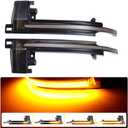 Kakulkomen LED Dynamic Side Mirror Turn Signal Light Sequential Blinker Lamp for Audi A4 A5 B8 S4 S5 Q3 A6 C6 S6(Yellow)