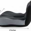 Memory Foam Seat Cushion, L-Shaped Ergonomic Office Chair Cushion for All-Day Sitting Comfort, Relieving Back & Tailbone Pain, Supportive Seat Cushions for Office Desk Gaming (Black Gray)