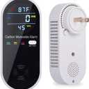 Carbon Monoxide Detector Plug in Wall, WESHLGD Portable Carbon Monoxide Detector for Travel, 3-in-1 CO Detector for Home and Travel Camping(CO Gas Meter Temperature Humidity Sensor), KH106, Black