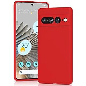 YATWIN Silicone Case for Google Pixel 7 Pro 5G, Soft-Touch, Shockproof, DustProof, Antiskid Full Body Armour Phone Cover for Google Pixel 7 Pro 5G - Red