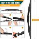 Windshield Wiper Blades Replacement for Chevy Chevrolet Equinox 2018 2019 2020 2021,Original Equipment Replacement Front Rear Wiper Blade Set - 24" 18" 13" (Set of 3)