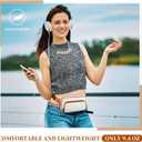 Fanny Packs for Women, Leather Fanny Pack Belt Bag for Women Men with 5 Zipper Pockets Adjustable Belts 4 Card Slots, White Fanny Pack Crossbody Fashion Waist Packs for Running Disney Hiking