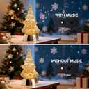 Christmas Snow Globe, Water Glitters LED Lighted Snow Globes Christmas Tree Tabletop Decor - Yellow