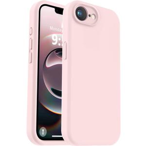 Vooii Compatible with iPhone 16e Case, Liquid Silicone Upgrade [Camera Protection] [Soft Anti-Scratch Microfiber Lining] Shockproof Phone Case for iPhone 16e 6.1 inch - Chalk Pink