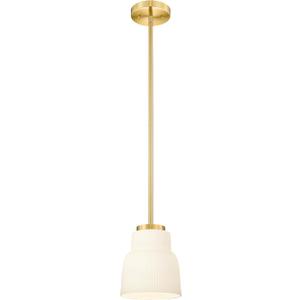 FEMILA Brushed Gold Pendant Light with Milk Glass Shade, Modern Hanging Light Fixture for Kitchen Island, Dining Room, Bar, E26 Socket, Adjustable Height, 4FYD87MIL BG
