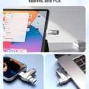 ABLAZE 64GB USB C Flash Drive, Dual USB 3.0+Type C Flash Drive Compatible with iPhone 16/15,Android Smartphone,Computer,Tablet Mac Laptop (Sliver)