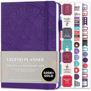 Legend Planner  Weekly & Monthly Life Planner to Hit Your Goals & Live Happier. Organizer Notebook & Productivity Journal. A5 (Purple) (A5 (5.5'' x 8.3''))