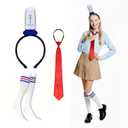 3Pcs Sailor Costume Accessories Set Include Headband with Anchor Cap, Neck Tie, Socks for Men Women Halloween Dress Up(blue set, average) (1 Count (Pack of 1))