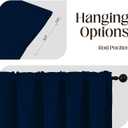 CUCRAF Navy Blue Blackout Curtains 63 Inches, Thermal Insulated Noise Reducing Rod Pocket Dark Blue Window Drapes for Bedroom & Living Room(52x63 Inch, 2 Panels)