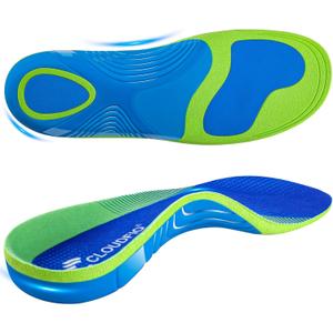 Cloudflo Plantar Fasciitis Insoles for Men Women,High Arch Support for Pain Relief,Shoe Inserts Orthotic for Flat Feet,Work Boot Insoles for Shock Absorbing Inserts, Size: MEN 7-8|WOMEN 9-10(275mm)