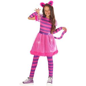 Morph Striped Pink Cat Costume for Girls - Pink & Purple Cat Costumes for Kids - Halloween (4-6 Years)