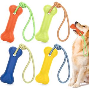 Skylety 4 Pack Floating Dog Toy with Rope Handle | EVA Dog Bumper Throw Stick for Water Training Fetch Retrieving Pool Water Toy for Beach Diving Pool Yard Summer Outdoor Play