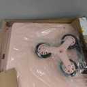 Foldable Utility Cart with Stair Climbing Wheels,Collapsible Rolling Crate with Magnetic Lid Telescopic Cover,Telescoping Handle,360 Rotate Wheel Hand Cart for Teacher Shopping Moving Grocery(Pink)