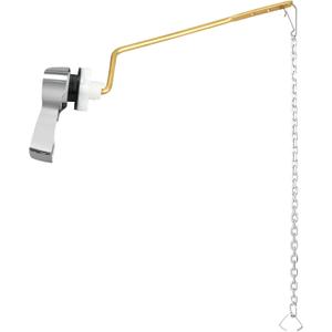 jamini Side Mount Toilet Handle Kit - Durable Brass Lever with Chrome Finish, Adjustable Arm & Stainless Steel Flapper Chain for Most Toilets