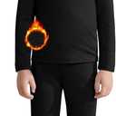 VZV 2T-6Y Toddler Thermal Set Thermal Underwear for Kids Fleece Lined Toddler Base Layer Long Johns for Kids Boys Girls (5T, Black)