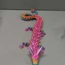 3D Printed Dragon - 24 inch Fidget Toy, Large Crystal Articulated Dragon, 3D Printed Gift for Birthday, Figurine Decor, Desk Pet(Candy Rainbow)