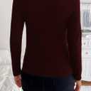 Womens Sexy Long Sleeve Cutout Tops Criss Cross V Neck Slim Fitted Spring Fall Casual Trendy Shirts (Brown, XS)