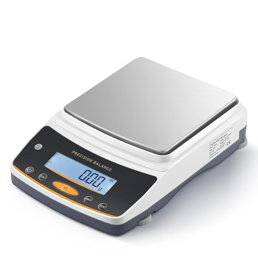 Bonvoisin Lab Scale - 5000g x 0.01g, Rechargeable Digital Scale with RS232 Interface, 0.01g Accuracy