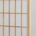 Roundhill Furniture Oriental Shoji 4 Panel Screen Room Divider, Natual