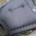 King Size Bed Frame, King Size Platform Bed Frame with Upholstered Button Tufted Headboard, Strong Wood Slats, No Box Spring Needed, Mattress Foundation, Easy Assembly Grey