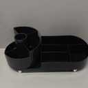 Makeup Organizer Countertop Rotating Makeup Organizer for Vanity Large Capacity Cosmetic Display Case with Makeup Brush Holder Cosmetic Organizer CountertopBlack