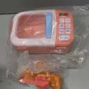 Microwave Toys Kitchen Play Set with Light Sound,Kids Pretend Play Electronic Oven with Play Food and 6 Color DIY Play-Dough for Children Ages 3+ Years (Pink)