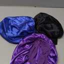 3 Pack Satin Bonnet Silk Hair Bonnet for Sleeping, Sleep Bonnets for Women Large Wide Soft Band Sleep Cap for Curly Hair Braids