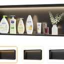 Qeke Stainless Steel Shower Niche 36" X 12", No Tile Needed Wall Niche with 3 Selectable Color Temperatures Led Light, Recessed Shower Shelf for Bathroom Storage Over Mount Installation, Matte Black
