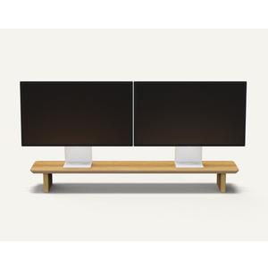 The Original Bamboo Dual Monitor Stand (As Seen On PBS) - 42 Inch Large Monitor Riser for Computer Screens, Laptop or TV - Desk Shelf Adds Storage Space and Improves Ergonomics - Natural