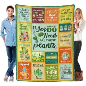 Gardening Gifts for Women,Plant Blanket Gifts for Plant Lovers,Gardening Blanket Gifts for Gardeners Woman,Plant Lover Gifts for Mom Sister Daughter,Plant Lady Gifts Ideas(80X60)